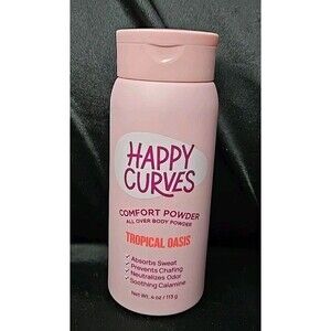 New! Happy Curves Tropical Oasis Comfort All Over Body Powder 4oz